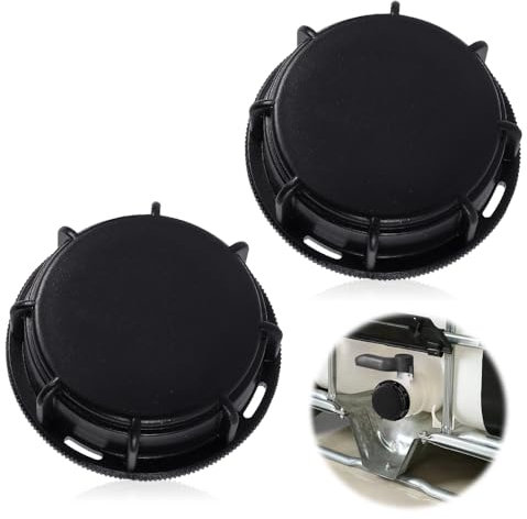mizikuu 2 Pezzi IBC S60 Tappo Cisterna, Accessorio Per Serbatoio Dell'Acqua IBC Container s60 Adatto Per Collegare Tubi Da Giardino, Serbatoi d'Acqua IBC, Contenitore, Nero