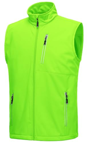 33,000ft Men's Windproof Lightweight Golf Vest Outerwear with Pockets, Softshell Sleeveless Jacket for Running Hiking Sports