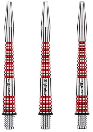 WINMAU Dart Shaft - Triad RX Aluminium Dart Stems - 1 Set per pack (3 darts Shafts in total) - Professional Darts Accessories - Red Medium Shafts