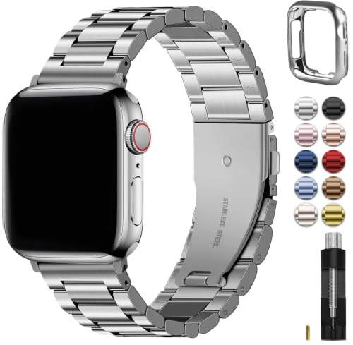 Fullmosa Metallrem kompatibel med Apple Watch-rem 42 mm 41 mm 40 mm 38 mm 44 mm 45 m 46 mm 49 mm rostfritt stål ersättningsband kompatibelt med iWatch serie 10 9 8 7 6 SE 5 4 3 2 1 Ultra