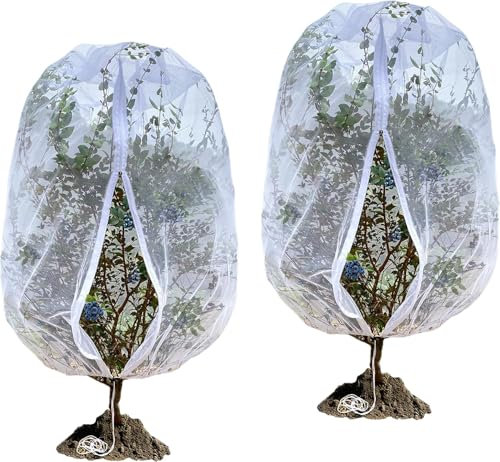 LUMOOM 2 reti di protezione per piante, zanzariera con chiusura lampo, rete per ortaggi, piante, a maglia fine, per alberi da frutto, rete di protezione per alberi da frutto (100 x 120 cm)