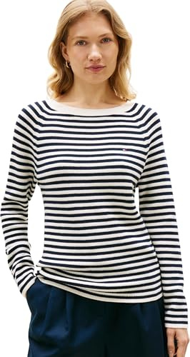 Tommy Hilfiger Jersey Mujer Cardi Fine con Cuello Barco