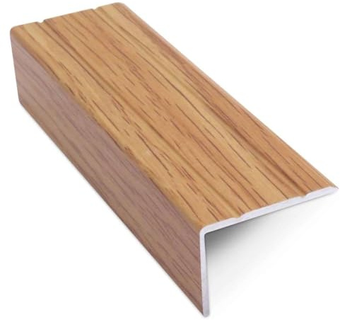 Express Nosings Aluminium Stair Edge Nosing 30x20mm Retro Fit Self-Adhesive Step Trim, Self-Adhesive for Easy Installation (0.9m, Oak)