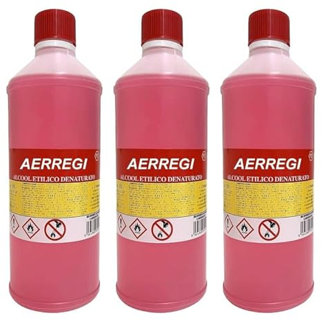 Set Alcool Etilico Denaturato 90° 94° 99° | Bottiglia 1 Litro | Confezioni Da 1 A 12 Pezzi | Soluzione Ecologica Multiuso (1Lt. 99°)