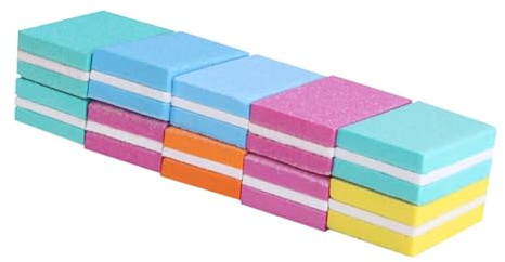 Healvian Lime per Unghie in Spugna Quadrate 10 Pezzi, Raspa per Unghie Piccola Portatile, Strumenti per Nail Art e Manicure Professionale per Uso Salone e Viaggio Colore Casuale
