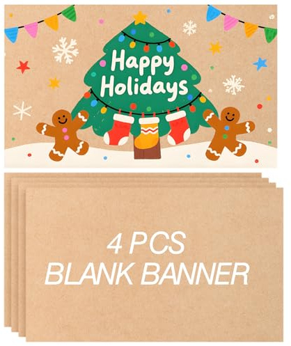 Tatuo 4 Pcs 30 x 48 Large Blank Brown Paper Banners for 2026 Graduation Crafts Decoration 120gsm Thick Kraft Paper Banner for Display Wall Signs Painting Birthday Wedding Summer Party Decor