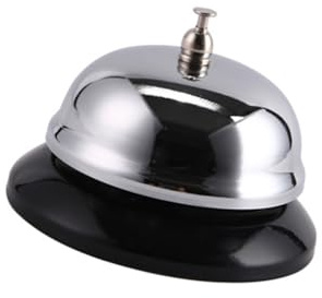 TOVINANNA 2 piezas Campana de Servicio para Restaurante y Recepción Acero Inoxidable Timbre de Mesa con Sonido Claro y Duradero para Hoteles Oficinas y Hospitales Color Plata