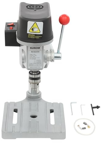 Mini taladro de mesa profesional, 340 W, pequeño con velocidad de 3 niveles, soporte de perforación preciso para manualidades, modelismo o taller, taladro eléctrico de columna