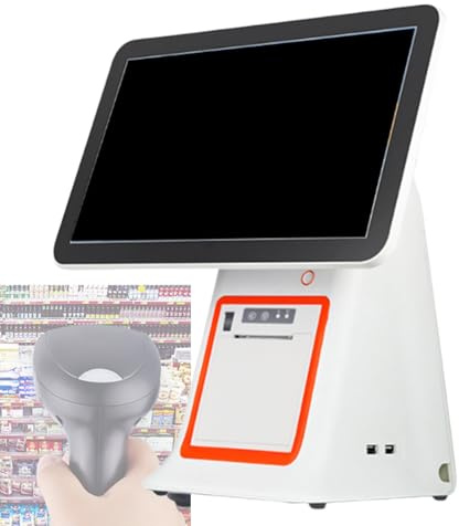 Kassaregister Med Dubbla PekskäRmar, Allt-I-Ett Smart Kassaregister Med PekskäRm, 15,6-Tums PekskäRm, FöR Detaljhandel, Restaurang White-a