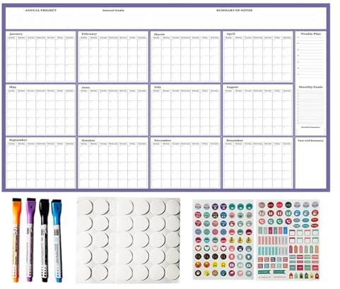 Calendriers Muraux 2026 - Avec Signets Et Planificateur Mensuel Quotidien | Calendrier Mural 2026 Grand 12 Mois | Pour Les Rendez-vous Agenda Académique Planification Des Vacances Nouveau Bureau À Dom