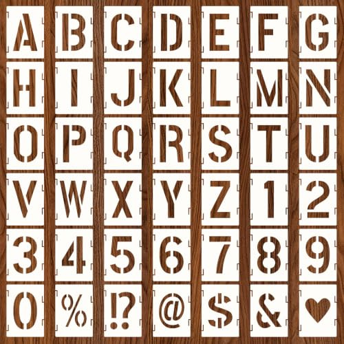 42 Piezas Plantillas de Letras y Números Conectables 15cm | Plantillas Letras para Pintar Reutilizables del Alfabeto para Manualidades,Álbumes de Recortes,Bricolaje y Pintura en Madera