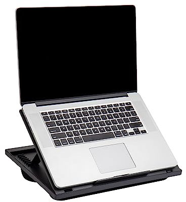 Mind Reader LTADJUST-BLK Verstellbarer tragbarer Schreibtisch mit 8 Positionen und eingebauten Kissen, Schwarz, 11.12 D x 14. 75 W x 3 H