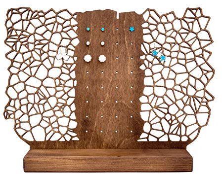 Schmuckständer für Ohrringe und Ohrstecker - Ohrringständer aus Holz - Ohrringhalter für viele Stecker