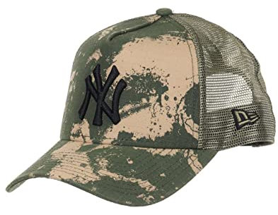 New Era New York Yankees MLB Spraycamo Ripstop A-Frame Trucker Cap - One-Size