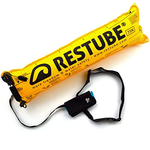 Restube Active – Aufblasbare Schwimmboje für Open Water Schwimmer – Rettungsboje Schwimmhilfe für Erwachsene mit Einhand-Auslösung & Signalpfeife