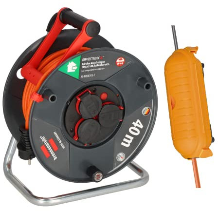 Brennenstuhl Garant V2 IP44 Kabeltrommel (40m, Made in Germany, Einsatz im Außenbereich IP44) und Brennenstuhl Safe-Box Big IP44 (Schutzbox für Verlängerungskabel)