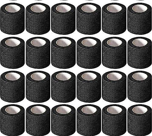 Self Adhesive Bandage Wrap Tattoo Grip Tape 2 inch x 5 Yards Cohesive Bandage Wrap Medical Wrap for Sports & First Aid, Elastic Self Sticking Bandage Tape Vet Wrap for Dogs（24PC