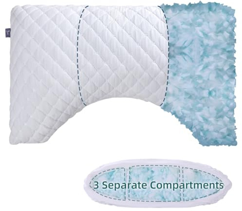 LOFE Side Sleeper Pillows for Adults with 3 Compartments