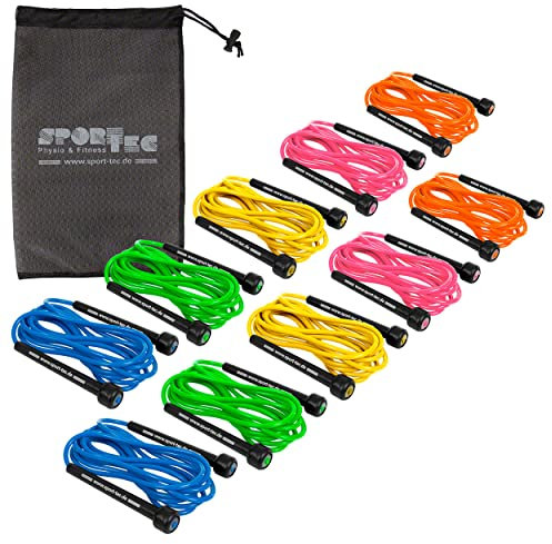 Springseil Speed Rope-Set, verstellbar, 300 cm, 10 Stück, inkl. Aufbewahrungsbeutel