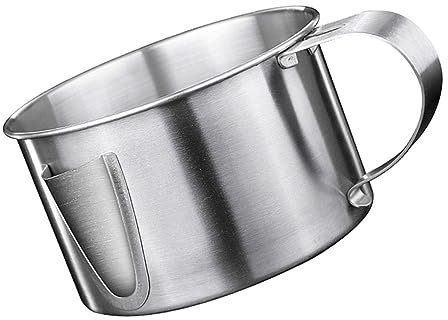 BESTonZON Contenitore Del Filtro Dell'olio Filtro Olio Grasso Colino Per Piatti Tazza Separatore Di Grasso Vaso Del Filtro Dell'olio Barattolo Di Grasso Divisore Acciaio Inossidabile Fermo