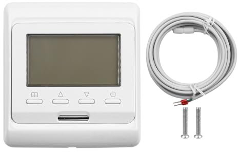VOANZO Termostato per Riscaldamento a Pavimento 16A Termostato programmabile per Ambiente Manuale Digitale Regolatore per Riscaldamento a Pavimento Elettrico con sensore sonda da 3 m