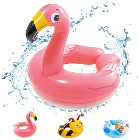 POPOYU - Salvagente Gonfiabile per Bambini 3-6 Anni, Salvagente Flamingo per Bambini, Animali Gonfiabili per Piscina, Animali Gonfiabili Flamingo, Giocattoli Gonfiabili per Piscina per Feste in