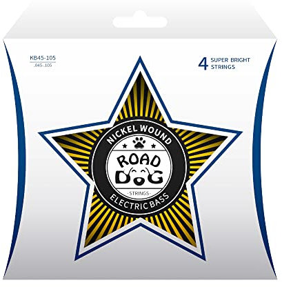Road Dog 4-Saitige Bassgitarren-Saiten - Nickel-gewickelte Bassgitarren-Saiten mit ultradünner PVD-Beschichtung