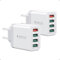 2PCS USB Ladegerät, Cshare 40W 4 Port 4 USB-A Ladestecker Mehrfach mit QC 3.0 Schnellladegerät für iPhone 15/14 Pro Max/13/12/11/XR/Plus,iPad,Samsung Galaxy S24 S23 Ultra,White