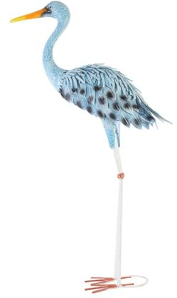 KESOTO Statue de Héron Bleu, Art de Jardin En Métal à Collectionner pour Le