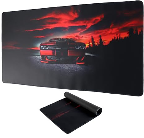 GmeDhc Skrivbordsunderlägg XXL musmatta gaming, skrivbordsunderlägg bil musmatta, 900 x 400 mm stor musmatta gaming, laptop skrivbordsunderlägg