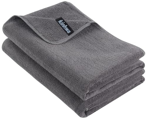 KinHwa 2er-Pack mikrofaser Handtuch (50 x 100 cm) – Weich, hochsaugfähig & schnell trocknend handtücher （Grey）