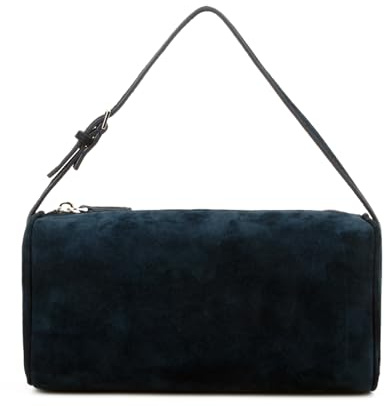 DONNAIN Lederhandtasche Damen Echtleder, Premium Wildleder Tasche Damen, Kleine Umhängetasche Leder, Modisch Crossbody Bag Leder, Elegant Suede Bag mit Verstellbarem Riemen, Marineblau