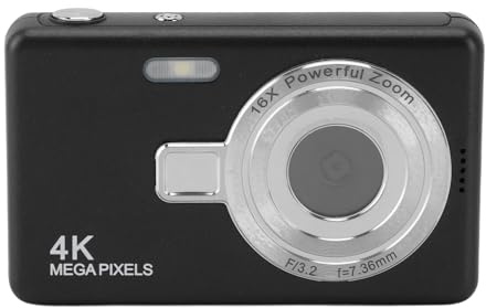 Generic Digitalkamera, 50 MP FHD 1080P 16X Zoom 2,4-tums TFT-skärm Peka och Skjut Kamera med Elektronisk Bildstabilisering Autofokus för Barn Tonåringar Nybörjarvlogg (BLACK)