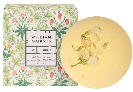 William Morris At Home Bath Fizzer Gift Set, Travel Size 2X 100g, Purple Basil Fragrance, Scented Bath Bomb, Vegan and Cruelty Friendly, Bathtime Gift for Her, Beauty Self-Care