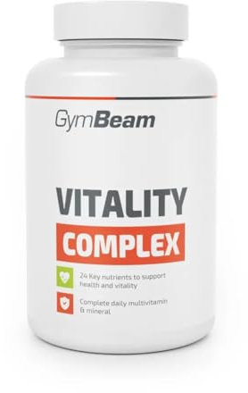 GymBeam Vitality Complex, Multivitaminico Completo con 24 Principi Attivi, Integratore completo di 10 Vitamine, 5 Minerali ed Estratti Vegetali - Vitamine e Minerali per Sistema Immunitario (120 tab)