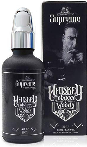 Bartöl Whisky Tobacco Tabac Bartstoppel® Supreme Herren - tägliche Bartpflege 3-Tage-Bart bis Vollbart - Beard Oil Vegan - Rizinusöl für Bartwachstum - Made in England