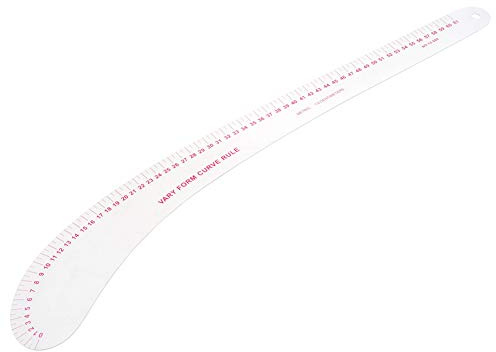 Reglas de Costura Transparentes, Regla de Costura de Curva Francesa en Forma de L, Herramienta de Medición de Patrón a Medida, Regla de Costura Métrica de Plástico para Manualidades de(12-260)