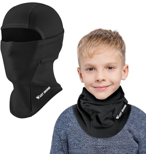 AYPOW Passamontagna Invernale in Pile Termico Bambini 4-12Anni, Multifunzione Antivento Caldo Maschera da Sci Ciclismo, Berretti Cappello con Scaldacollo, per Ragazzi Ragazze Sport all'Aria Aperta