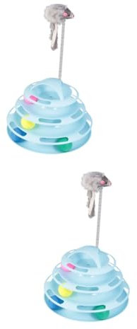 DOITOOL 2 Stücke Material Kätzchen Kreis Tracks Interaktive Bal für Katze Selbst-Spielen Spielzeug