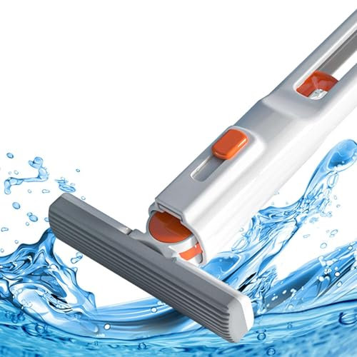 Balai éponge Portable m-ini | se-LF-Squeeze | Outils de Nettoyage ménagers pour Verre | Balai de Nettoyage à Main | Balai de Nettoyage Humide et Sec pour Salle de Bain, Cuisine