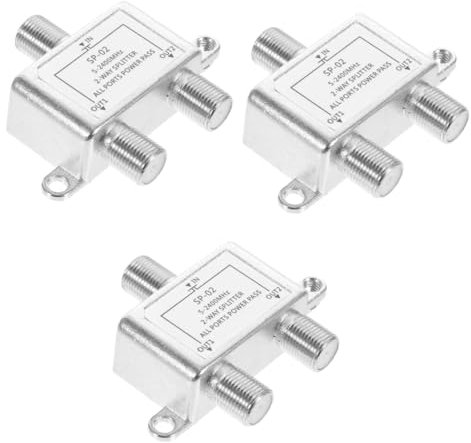 Hoement 3pcs Coax Splitter for Satellite Cable Dual Output Easy Installation Compatible for Cable Tv and High-speed Connections
