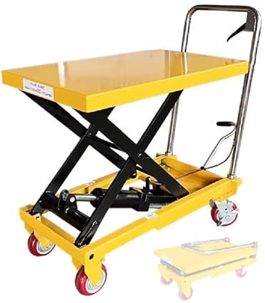 Carrello elevatore idraulico,pieghevole, capacità di carico di 200 kg, altezza di sollevamento di 72 cm, con 4 ruote, for la movimentazione e il trasporto di materiali, sollevatore for motocicli(200kg