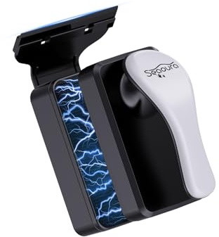 SEAOURA Magnetic Aquarium Cleaner, Dual-Sided Algae Scraper, Floating Anti-Scratch Magnetic Glass Brush for Freshwater & Saltwater Fish Tanks