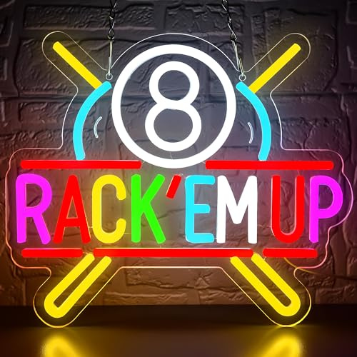 Billiards Neon Sign for Wall Decor Pool LED Neon Light for Man Cave Billiards LED Sign for Bedroom Pool Game Room Bar Billiard Club Party Decor Gifts for Billiard Lovers Size13.4 * 11.4inches(JTD278)