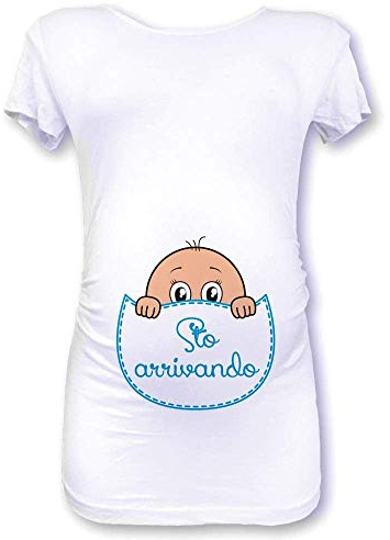T Shirt Maglia Premaman STO Arrivando Manica Lunga