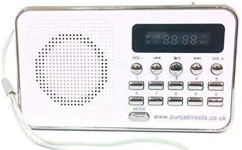 Gurbani MP3 Player with over 1200 tracks of Nitnem, Sukhmani Sahib,Katha,Kirtan, and Gurbani tracks - White