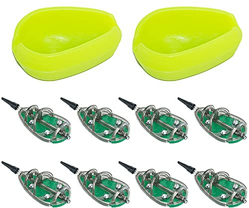 RainbowBeauty Angeln Inline-Feeder Angeln Inline-Methode-Feeder Kunststoff-Köder-Tools Zubehör mit Schnell-Freigaberform für Karpfen-Angelköder-Zubehör 2Set