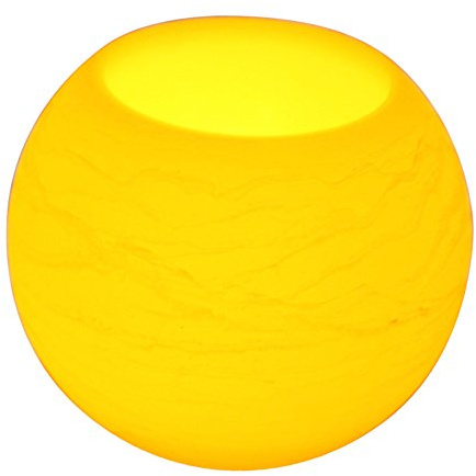 EcoGecko 6 Inch Round Wax Sphere LED Flameless Candle with 5 Hour Timer, AA Batteries, Super Long Battery Life