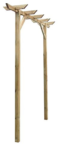 Keketa Gartenpergola Gartenlaube Rosenbogen Rankhilfe Holzbogen Spalier Rankhilfe für Rosen und Kletterpflanzen mit 2 Pfosten 200x40x205 cm Holz