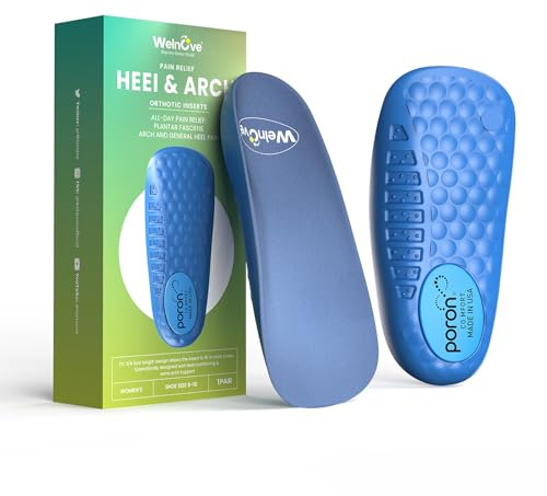 Welnove Solette per tallone comfort - tallone coppa cuscino con supporto arco per sperone calcaneare arco dolore e generale esacerbazione tallone, fascite plantare solette per le donne 36.5-40